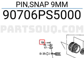 Honda 90706PS5000 PIN,SNAP 9MM