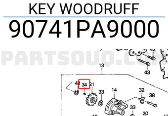 Honda 90741PA9000 KEY WOODRUFF