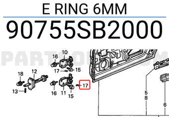 Honda 90755SB2000 E RING 6MM