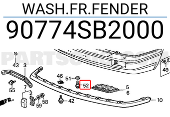 Honda 90774SB2000 WASH.FR.FENDER