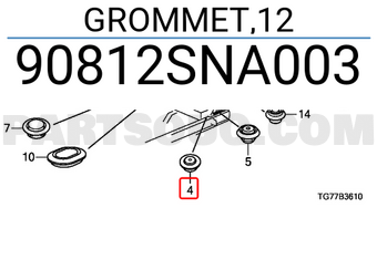 Honda 90812SNA003 GROMMET,12