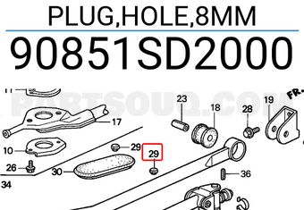 Honda 90851SD2000 PLUG,HOLE,8MM