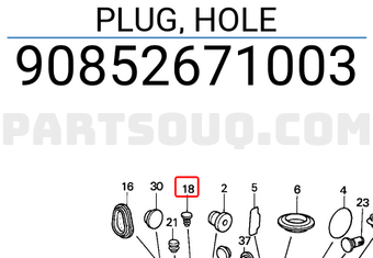 Honda 90852671003 PLUG, HOLE