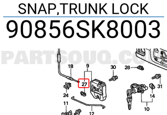 Honda 90856SK8003 SNAP,TRUNK LOCK