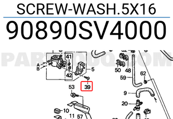 Honda 90890SV4000 SCREW-WASH.5X16