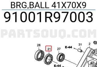 Honda 91001R97003 BRG,BALL 41X70X9