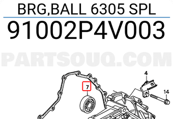 Honda 91002P4V003 BRG,BALL 6305 SPL