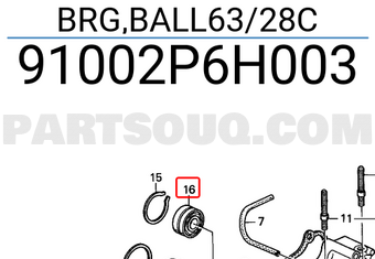 Honda 91002P6H003 BRG,BALL63/28C