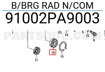 Honda 91002PA9003 B/BRG RAD N/COM