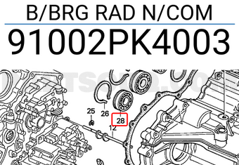 Honda 91002PK4003 B/BRG RAD N/COM
