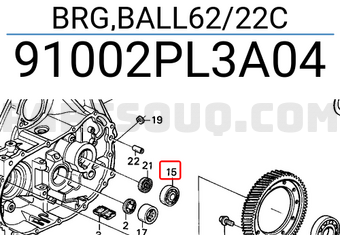 Honda 91002PL3A04 BRG,BALL62/22C