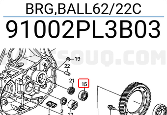 Honda 91002PL3B03 BRG,BALL62/22C