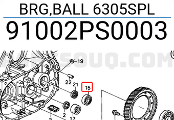Honda 91002PS0003 BRG,BALL 6305SPL