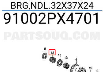 Honda 91002PX4701 BRG,NDL.32X37X24