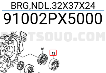 Honda 91002PX5000 BRG,NDL.32X37X24