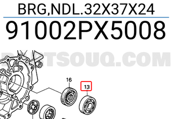 Honda 91002PX5008 BRG,NDL.32X37X24