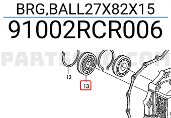 Honda 91002RCR006 BRG,BALL27X82X15
