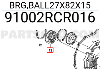 Honda 91002RCR016 BRG,BALL27X82X15