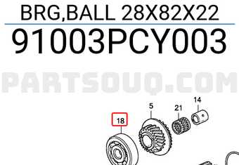 Honda 91003PCY003 BRG,BALL 28X82X22
