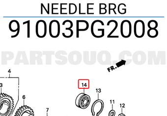 Honda 91003PG2008 NEEDLE BRG