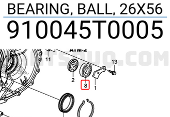 Honda 910045T0005 BEARING, BALL, 26X56