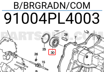 Honda 91004PL4003 B/BRGRADN/COM