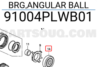 Honda 91004PLWB01 BRG,ANGULAR BALL
