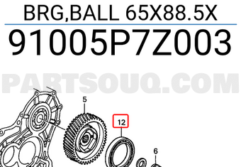 Honda 91005P7Z003 BRG,BALL 65X88.5X