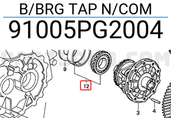 Honda 91005PG2004 B/BRG TAP N/COM