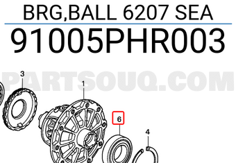 Honda 91005PHR003 BRG,BALL 6207 SEA