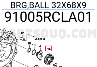 Honda 91005RCLA01 BRG,BALL 32X68X9