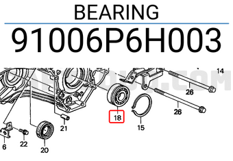 Honda 91006P6H003 BEARING
