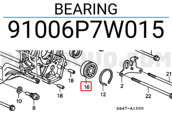 Honda 91006P7W015 BEARING