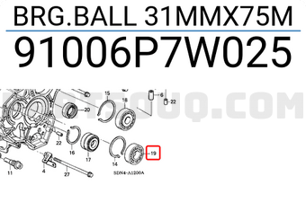 Honda 91006P7W025 BRG.BALL 31MMX75M