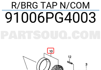 Honda 91006PG4003 R/BRG TAP N/COM