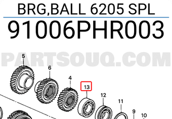Honda 91006PHR003 BRG,BALL 6205 SPL