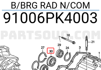 Honda 91006PK4003 B/BRG RAD N/COM