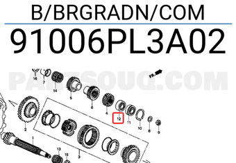 Honda 91006PL3A02 B/BRGRADN/COM