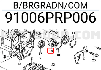 Honda 91006PRP006 B/BRGRADN/COM