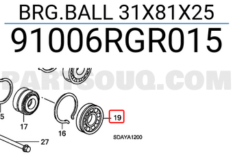 Honda 91006RGR015 BRG.BALL 31X81X25