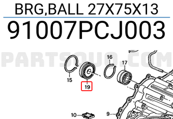 Honda 91007PCJ003 BRG,BALL 27X75X13