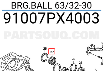 Honda 91007PX4003 BRG,BALL 63/32-30