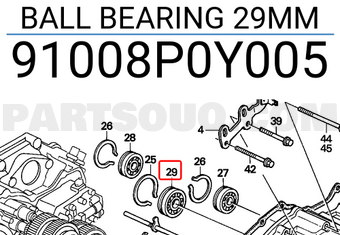 Honda 91008P0Y005 BALL BEARING 29MM