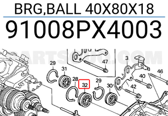 Honda 91008PX4003 BRG,BALL 40X80X18