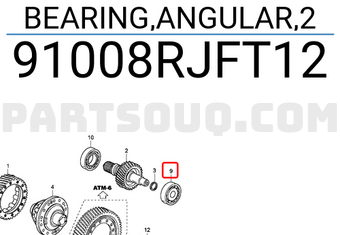 Honda 91008RJFT12 BEARING,ANGULAR,2