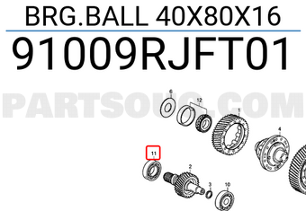 Honda 91009RJFT01 BRG.BALL 40X80X16
