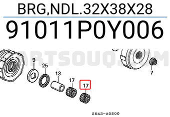 Honda 91011P0Y006 BRG,NDL.32X38X28