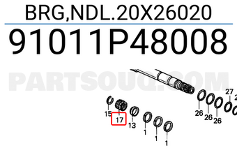 Honda 91011P48008 BRG,NDL.20X26020