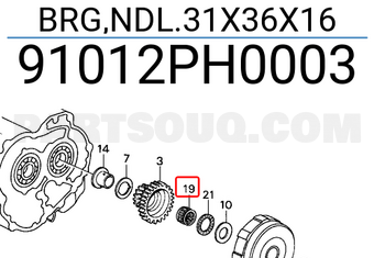 Honda 91012PH0003 BRG,NDL.31X36X16