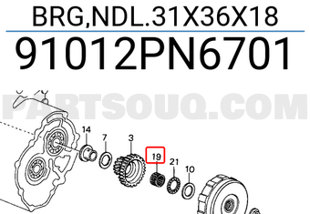 Honda 91012PN6701 BRG,NDL.31X36X18